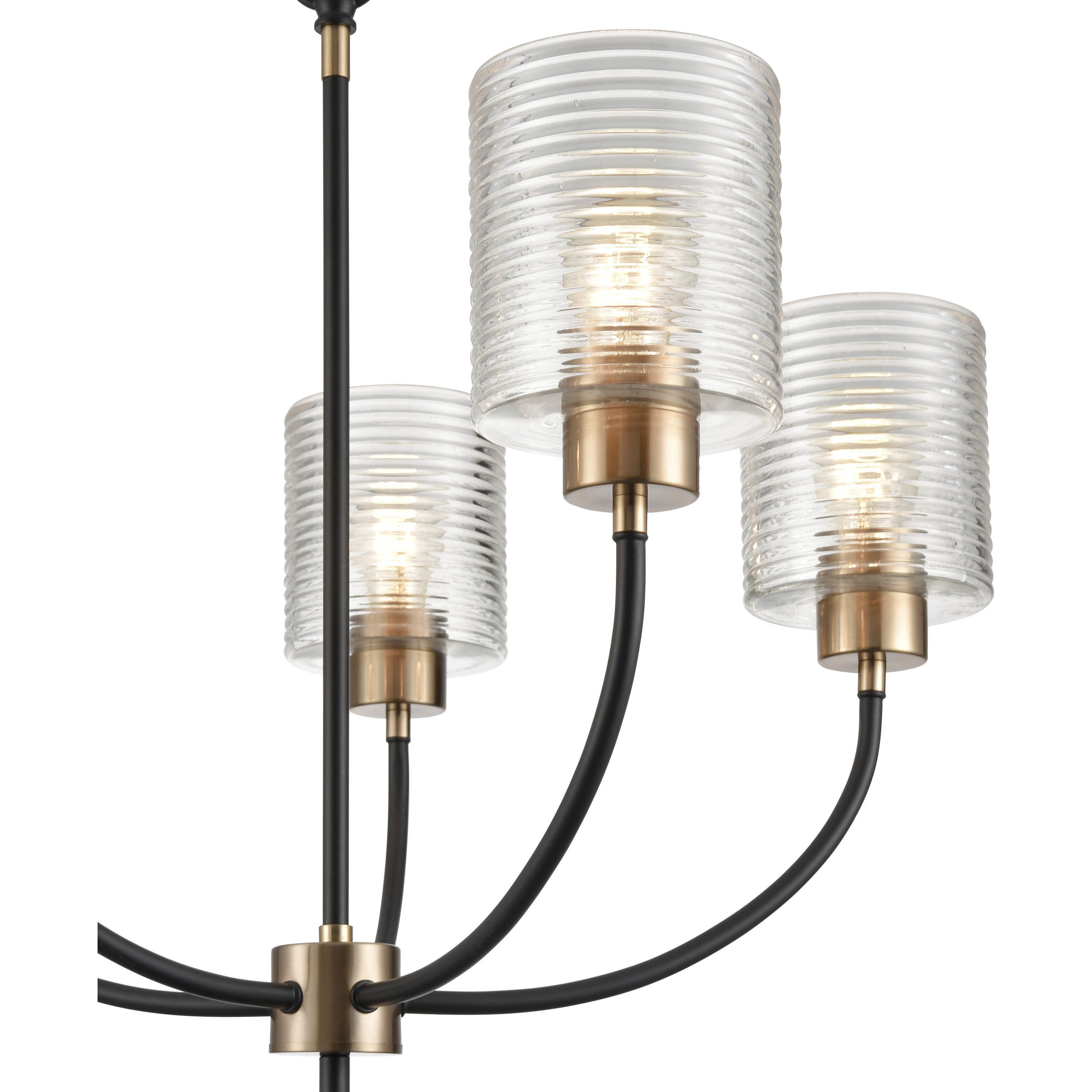 Renitta 5 Light 26 inch Matte Black/Modern Gold Chandelier Ceiling Light